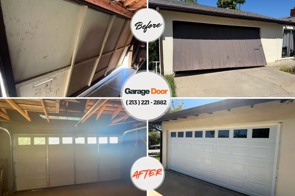 Before and after: garage door repair Hopewell, TN